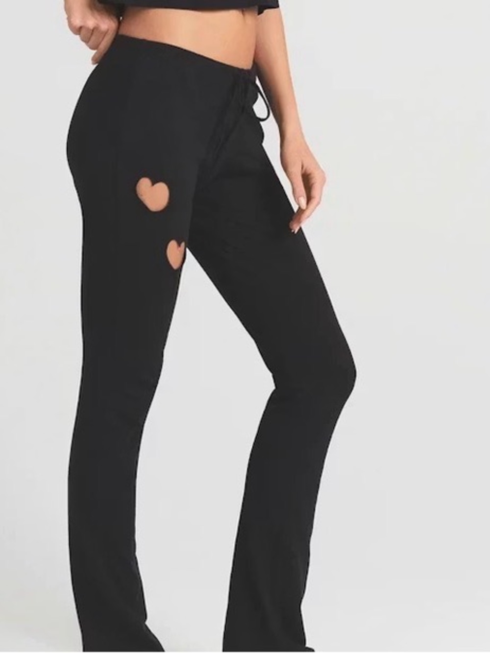 NWT SKIMS Black Track Pants with Heart Cutouts. COMFY. Size Medium